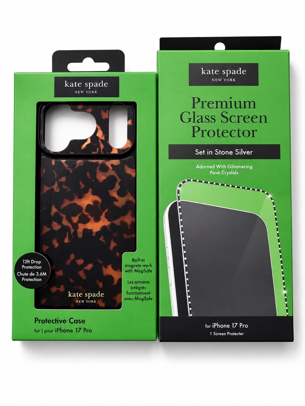 kate spade iPhone 17 pro 6.3Tortoiseshell Pattern iPhone Case & screen protector